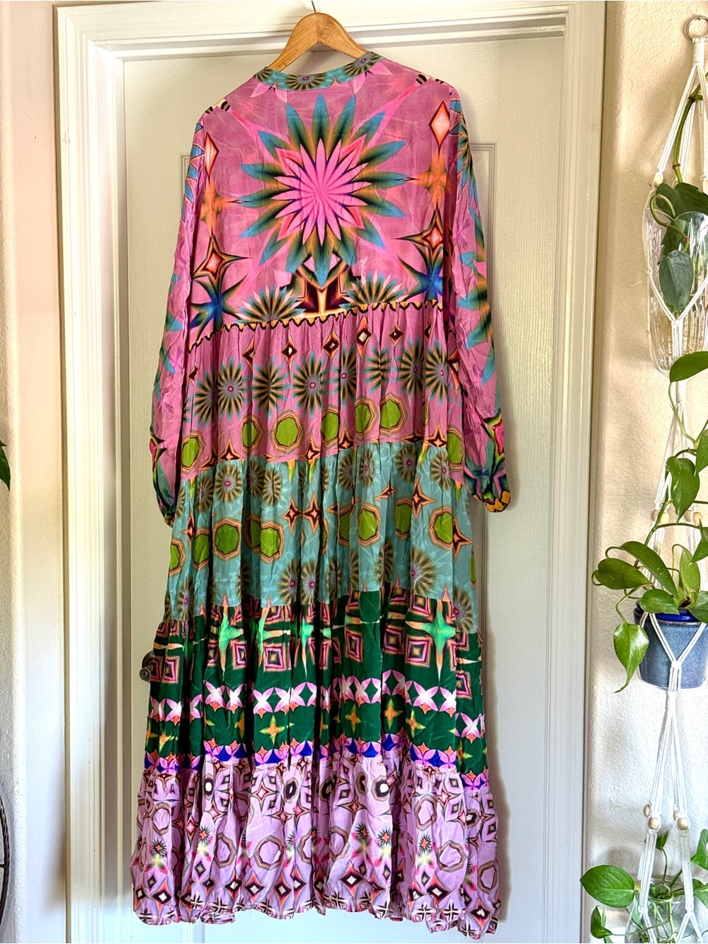 Anthropologie Seventh Heaven By Saddartha Bansal Mixed Print Maxi Dress 3X - Picture 4 of 14